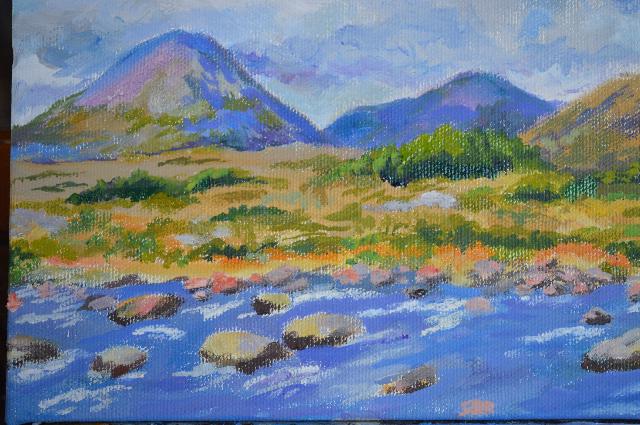 Isle of Skye/Scotland Series/ oil on canvas/floater frame 7" x 9"